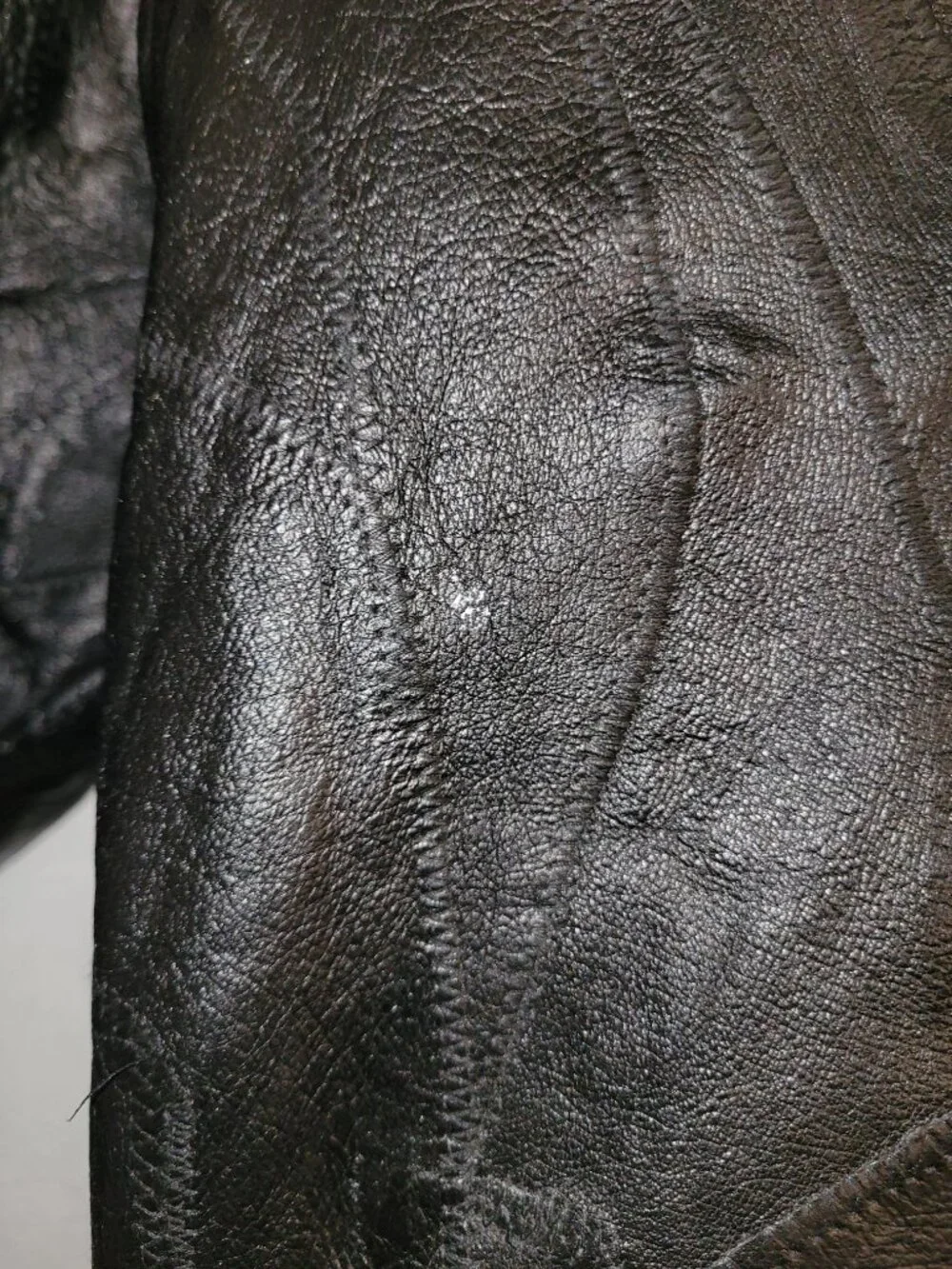Italian Stone Design Genuine Navarre Leather Patchwork Black Men’s Medium Jacket